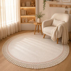 Tapete Infantil Redondo Minimalista Clean Tassel - comprar online
