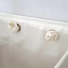 Cesto Organizador Quadrado Linho - Cinza e Branco - comprar online