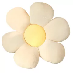 Almofada Flor Veludo - Off White | Amarelo