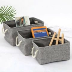 Cesto Organizador Retangular Linho - Cinza - Unidade Individual - comprar online