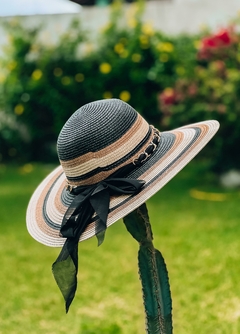 CHAPÉU BEGE COM PRETO COM LAÇO - comprar online