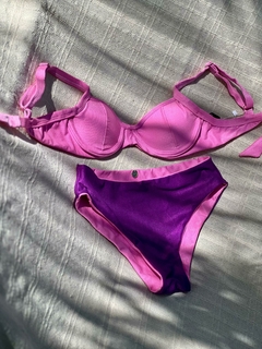 BIQUÍNI MEIA TAÇA ROSA C/LILÁS na internet