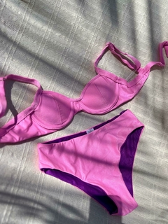 BIQUÍNI MEIA TAÇA ROSA C/LILÁS