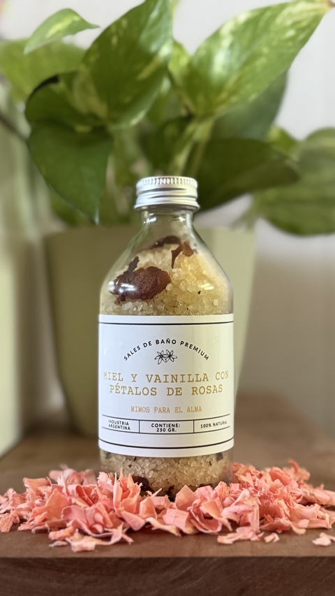 SALES DE BAÑO PREMIUM - MIEL Y VAINILLA CON PÉTALOS DE ROSAS - comprar online
