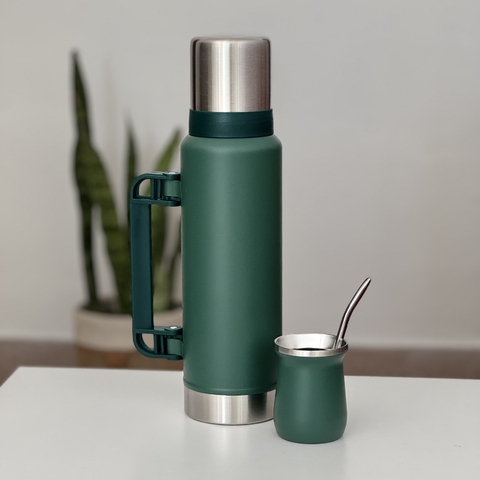 COMBO PREMIUM 1.2LT OFERTA: TERMO, MATE Y BOMBILLA - VERDE