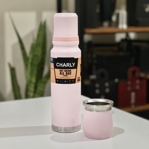 COMBO PREMIUM: TERMO + MATE GRABADO - ROSA