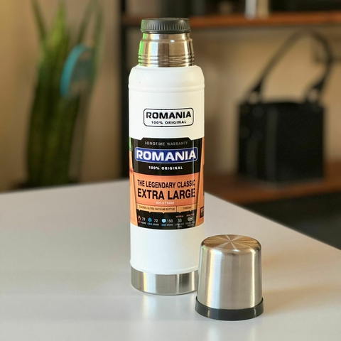 TERMO ROMANIA 1LT CON ESTUCHE - BLANCO