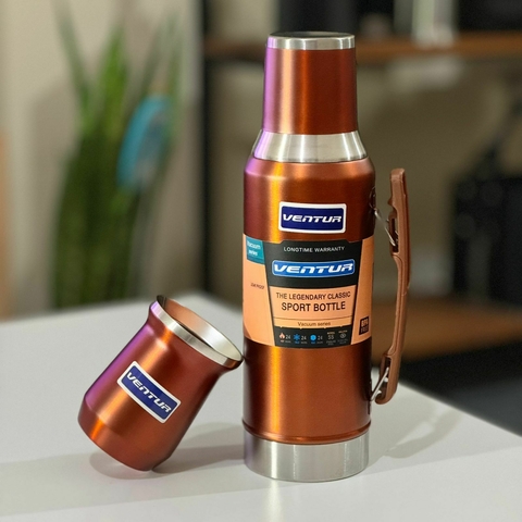 COMBO SÚPER PREMIUM: TERMO 1.2LT + MATE CON SELLO - BRONCE