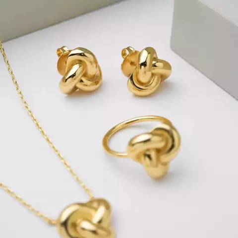Conjunto Brincos e Gargantilha Nó - comprar online