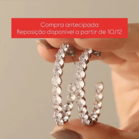 Argola com Cristais Redondos - comprar online
