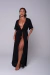 Vestido anita longo roupas lisas preto
