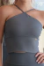 Top fit long lisos cinza