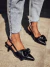 Alícia - Scarpin Feminino Slingback Bico Fino Salto Baixo Preto - Not-Me Shoes - Fábrica Própria de Calçados Femininos