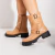 Austin - Coturno Feminino Tratorado Cano Curto Fivela Nude - comprar online