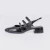 Bel - Mule Slingback Feminino Fivelas Bico Redondo Salto Grosso Preto - comprar online