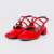 Bel - Mule Slingback Feminino Fivelas Bico Redondo Salto Grosso Vermelho Ferrari
