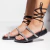 Bianca - Sandália Papete Brilho Amarração Preto - comprar online