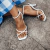 Imagem do Blend - Sandália Feminina Bico Quadrado Tiras Finas Fivela Branca