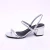 Bless - Sandália Feminina Tira Fina Salto Grosso Prata - comprar online