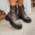 Box - Coturno Feminino Tratorado com Cadarço Marrom - comprar online