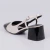 Brenda - Slingback Feminino Bico Redondo Verniz Preto/Off-White na internet