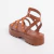 Carol - Sandália Tratorada Aplicações Caramelo/Laranja - Not-Me Shoes - Fábrica Própria de Calçados Femininos