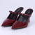 Cássia - Scarpin Feminino Fivela Bico Fino Salto Alto Vermelho Marsala