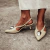 Imagem do Catar - Scarpin Feminino Bico Fino Slingback Aplicação Bege