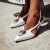 Catar - Scarpin Feminino Bico Fino Slingback Aplicação Branco - loja online