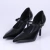 Clara - Scarpin Feminino Bico Fino Salto Alto Fivela Preto