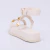 Cloe - Sandália Papete Feminina Flatform Aplicações Off-White - Not-Me Shoes - Fábrica Própria de Calçados Femininos