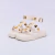 Cloe - Sandália Papete Feminina Flatform Aplicações Off-White - comprar online