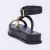 Cloe - Sandália Papete Feminina Flatform Aplicações Preta - Not-Me Shoes - Fábrica Própria de Calçados Femininos