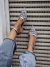 Cristal - Scarpin Feminino Bico Fino Salto Baixo Tela Aplicações Prata - comprar online