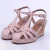 Déli - Sandália Feminina Anabela Bico Redondo Fivela Rosa