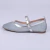 Dora - Sapatilha Feminina Bico Quadrado Fivela Tela Prata - comprar online