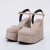 Lima - Sandália Feminina Anabela Camurça Fivela Cinza - comprar online