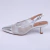 Eve - Scarpin Feminino Bico Fino Salto Baixo Tela Slingback Prata - comprar online