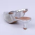 Eve - Scarpin Feminino Bico Fino Salto Baixo Tela Slingback Prata na internet