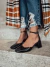 Adri - Scarpin Feminino Verniz Bico Redondo Salto Grosso Preto - loja online