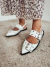 Juju - Mule Slingback Feminino Fivela Bico Fino Branco - loja online