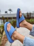 Chinelo de Dedo Feminino Azul Hidra Flatform Tiras Largas Not-me Shoes
