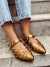 Mule Bronze Bico Fino Tira Spike Tachas Recorte V Not-me Shoes