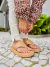 Chinelo de Dedo Feminino Nude Palha Flatform Tiras Largas Not-me Shoes