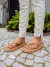 Chinelo de Dedo Feminino Nude Palha Flatform Tiras Largas Not-me Shoes
