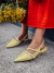 Bela - Sapatilha Feminina Bico Fino Slingback Amarela - loja online