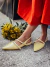 Bela - Sapatilha Feminina Bico Fino Slingback Amarela