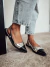 Gigi - Mule Slingback Feminino Bico Fino Preto/Prata - comprar online