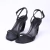 Grécia - Sandália Feminina Bico Quadrado Salto Geométrico Preta - comprar online