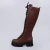 Gringa - Coturno Feminino Tratorado Cadarço Cano Longo Marrom - Not-Me Shoes - Fábrica Própria de Calçados Femininos